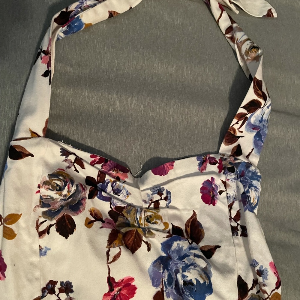 Floral halter top swing type dress